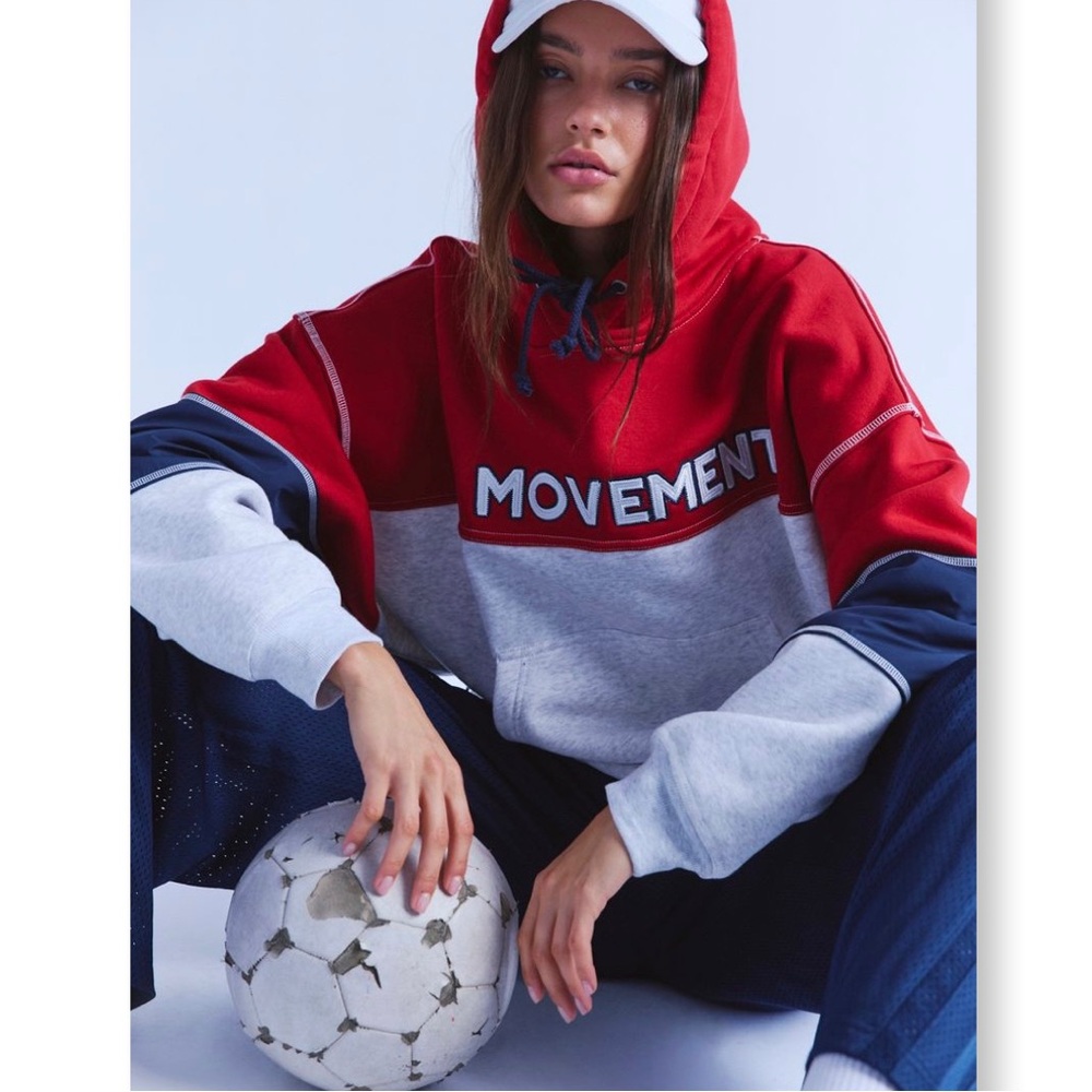 NWT FP Movement Final Call Colorblock Logo Hoodie